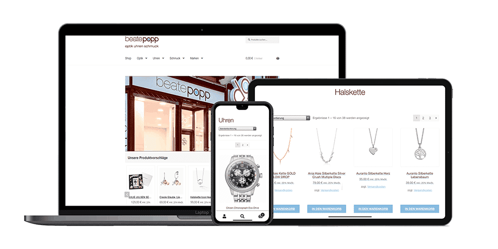 Onlineshop Beate Popp - Responsive Design