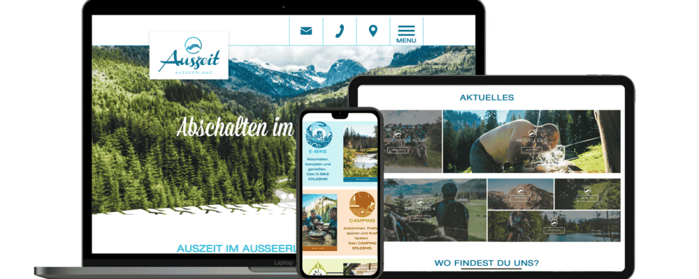 Referenzen Auszeit Ausseerland, Webdesign und Webentwicklung