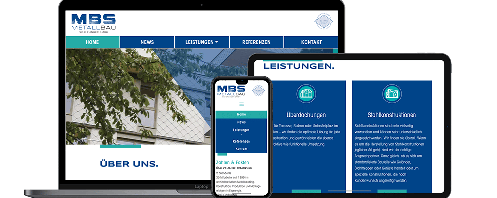 Referenz Website, Webentwicklung bei MBS Metallbau, Kapfenberg