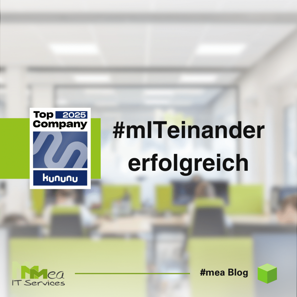 Das Top Company-Siegel 2025 von kununu mit dem Text "#miteinander erfolgreich"