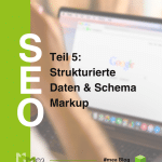 Generischer Hintergrund eines Google-Suchfensters mit Text im Vordergrund: "SEO - Teil 5: Strukturierte Daten & Schema Markup"