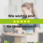 Eine Frau zeigt ein Programm auf einem Tablet einer anderen Person. Im Vordergrund steht: "Wie wichtig sind fünf Sterne für Unternehmen?"