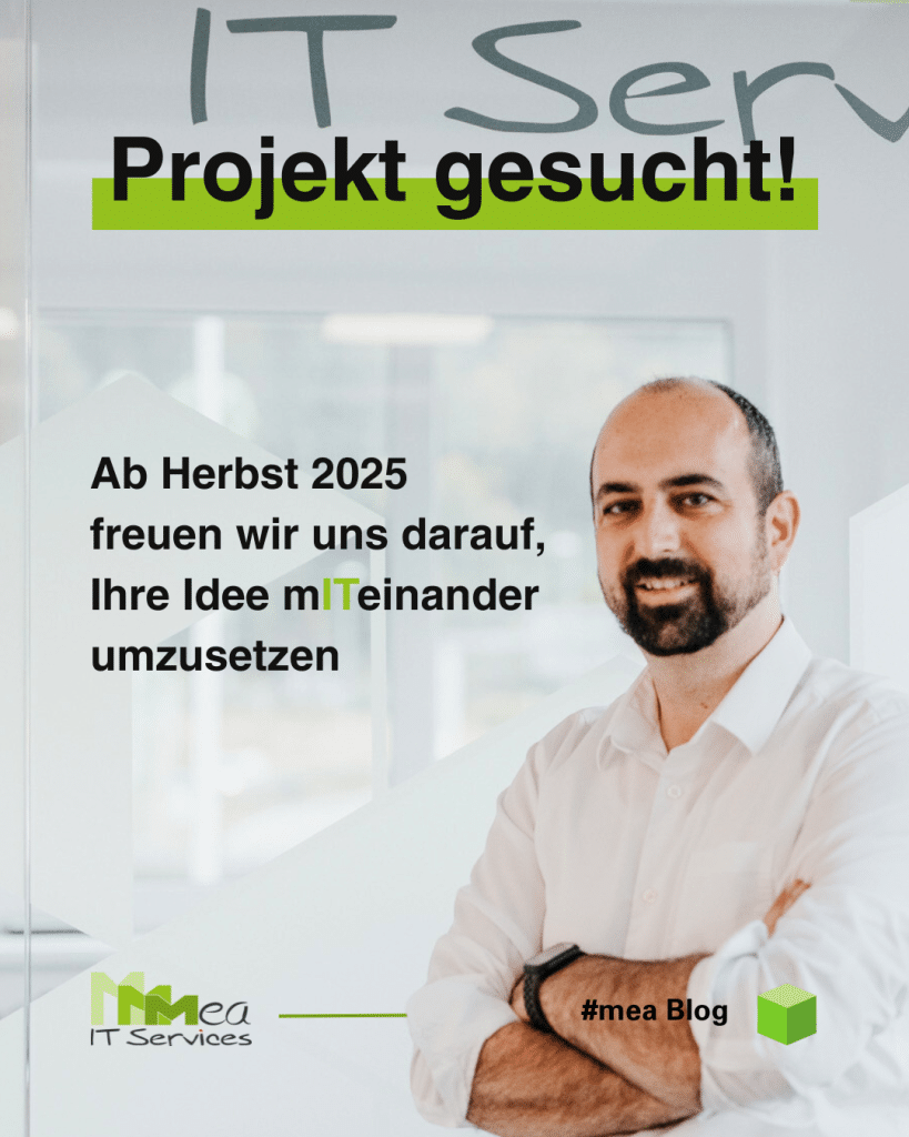 Projekt gesucht! Ab Herbst 2025 freuen wir uns darauf, Ihre Idee miteinander umzusetzen